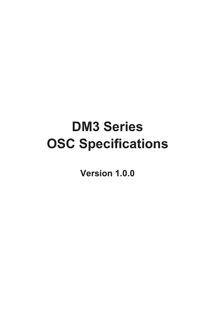 yamaha雅马哈DM3 Series OSC Specifications